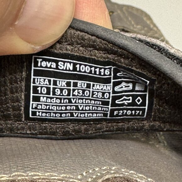 Teva Forebay Sandal Mens Sz 10 Shocpad Comfort Water Hiking 1001116 Brown - Picture 8 of 9